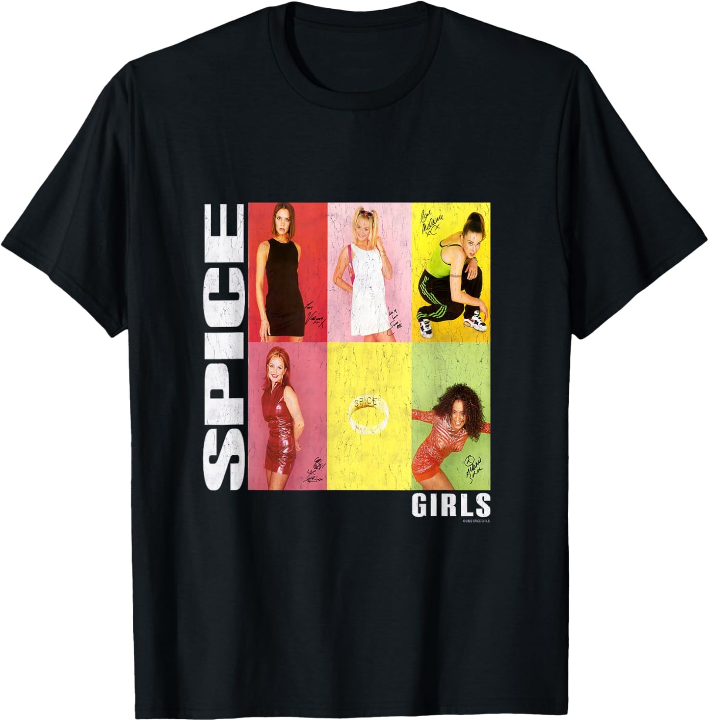 Official Spice Girls Photo Signatures T-Shirt - T-Shirt | Black