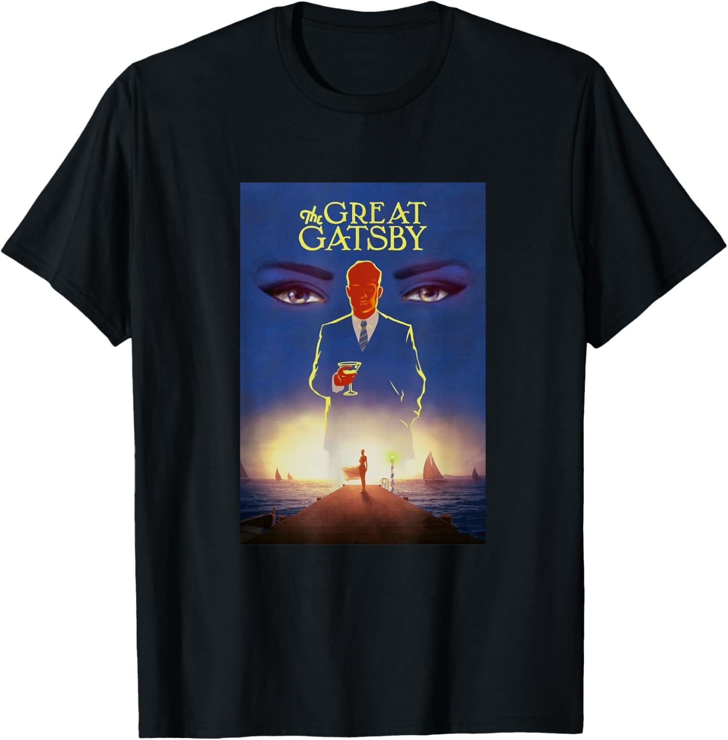 The Great Gatsby: Gatsby Cover Design T-Shirt - T-Shirt | Black