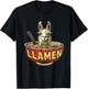 Llama Ramen Llama Ramen Bowl Funny Llama Eating Ramen T-Shirt - T-Shirt | Black