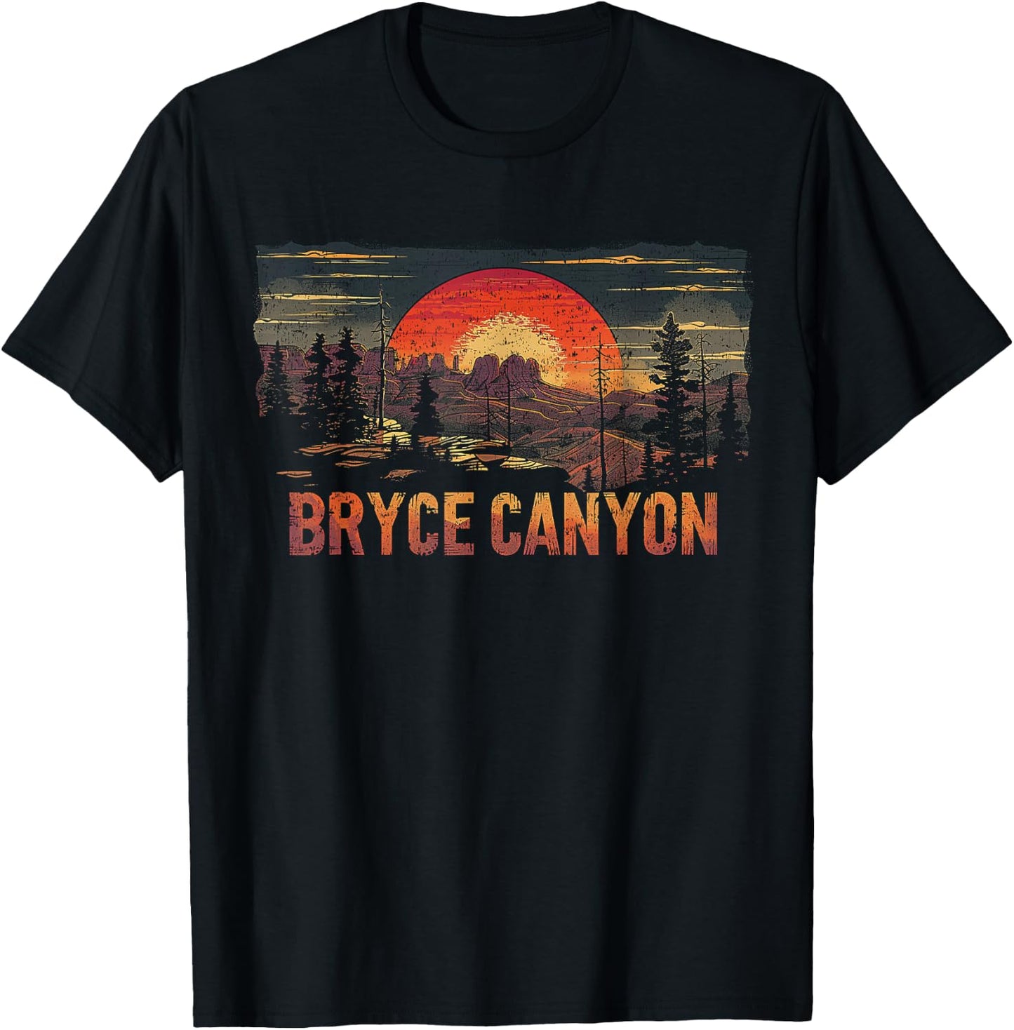 Bryce Canyon - US National Park Vintage Men Women Kids Utah T-Shirt - T-Shirt | Black