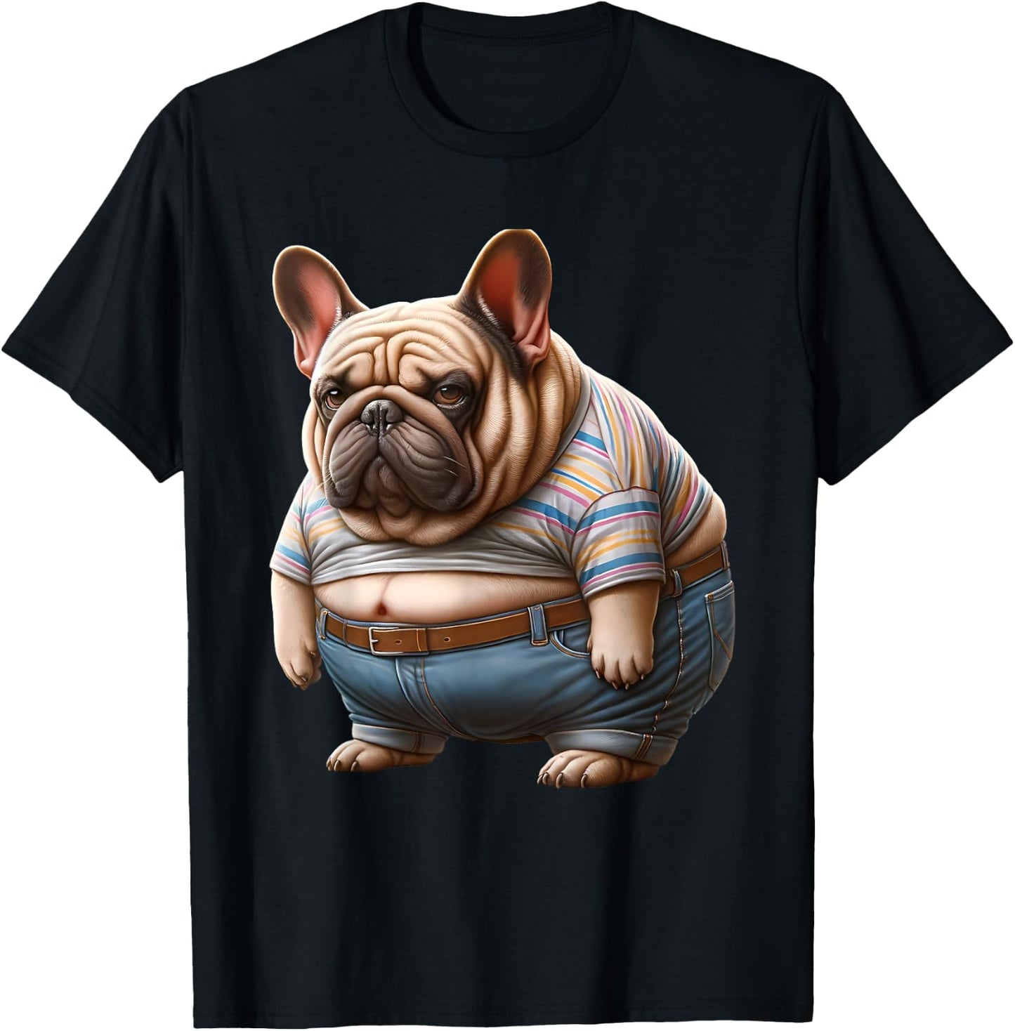 Hilarious Chunky French Bulldog for Fat Dog Lovers T-Shirt - T-Shirt | Black