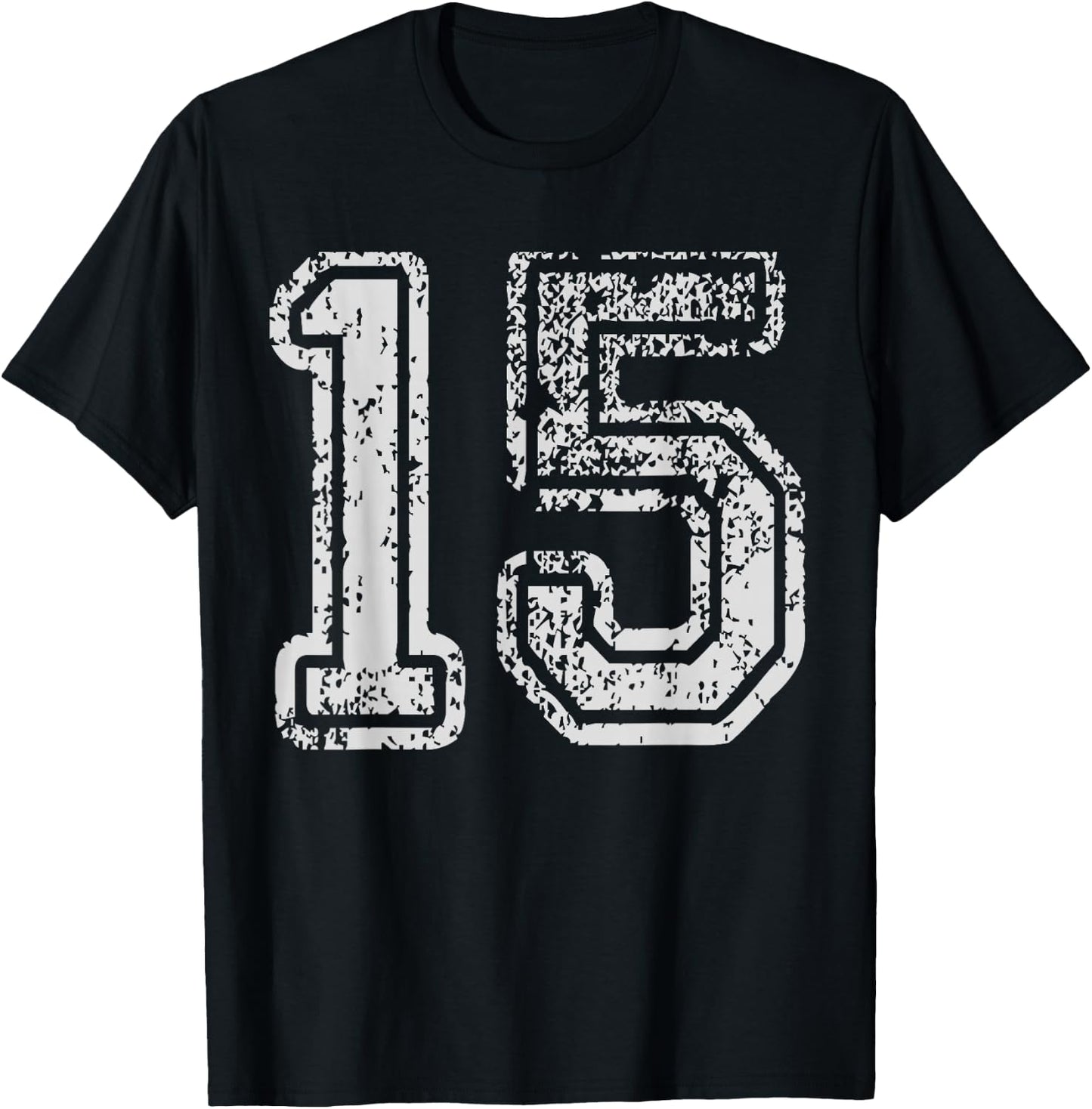 Team Jersey 15 Uniforms Number Fifteen School Sport Birthday T-Shirt - T-Shirt | Black