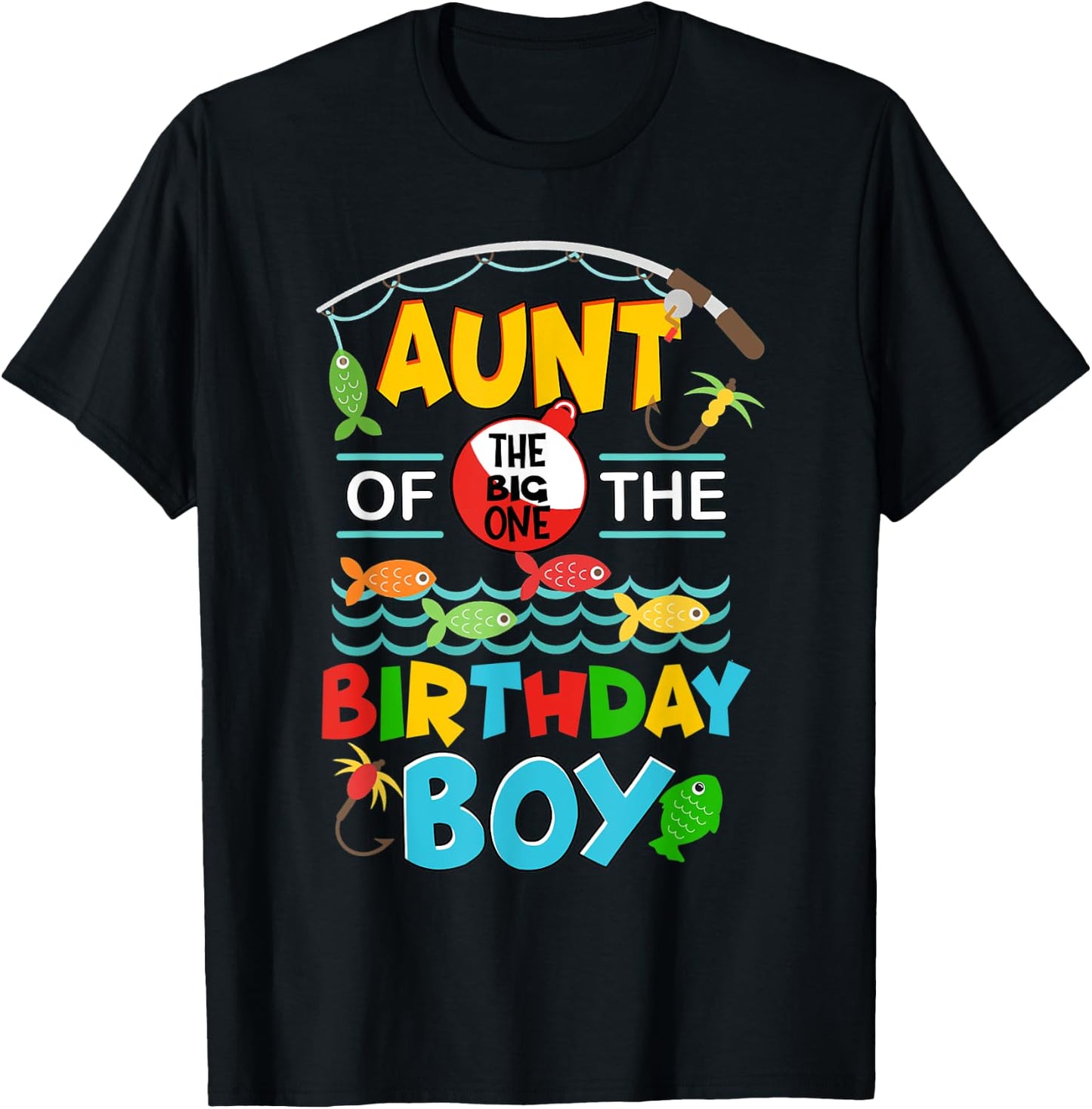 O Fish Ally One Birthday Outfit Aunt Of The Birthday Boy T-Shirt - T-Shirt | Black