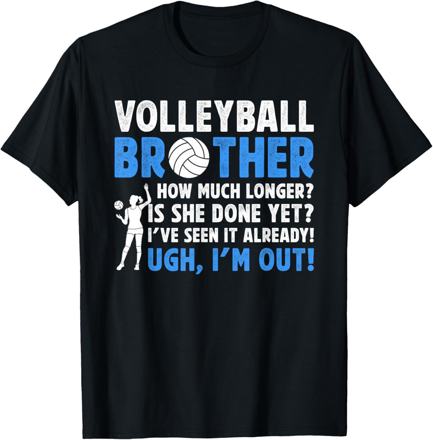 Funny Volleyball Brother Of A Volleyball Player T-Shirt - T-Shirt | Black