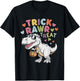 Trick Rawr Treat Ghost Dino Trex Toddler Boys Halloween Kids T-Shirt - T-Shirt | Black