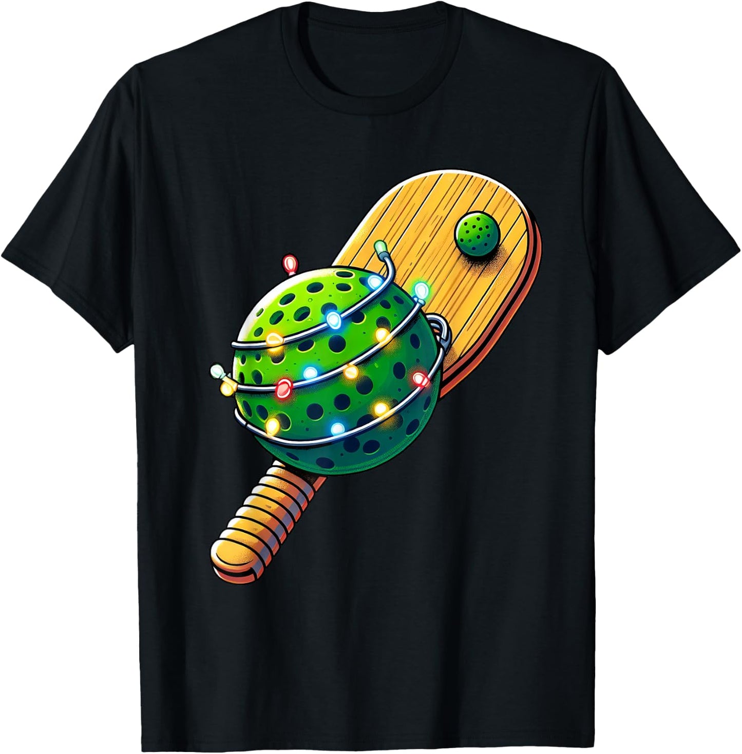 Christmas Pickle Ball Xmas Santa Pickle Ball Lovee Boy Girl T-Shirt - T-Shirt | Black
