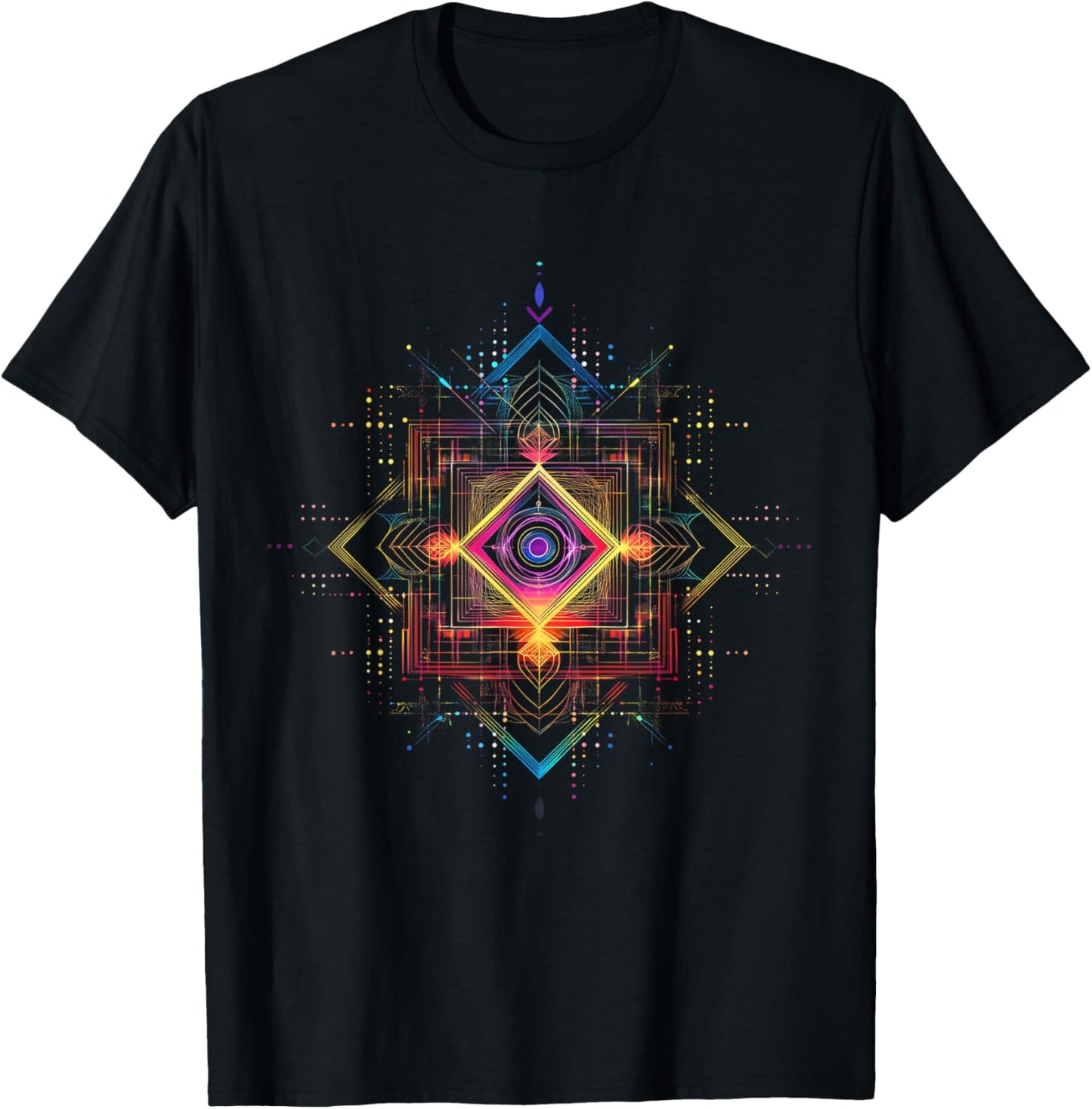 Sacred Geometry Metatron Cube Spiritual Yoga T-Shirt - T-Shirt | Black