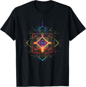 Sacred Geometry Metatron Cube Spiritual Yoga T-Shirt - T-Shirt | Black