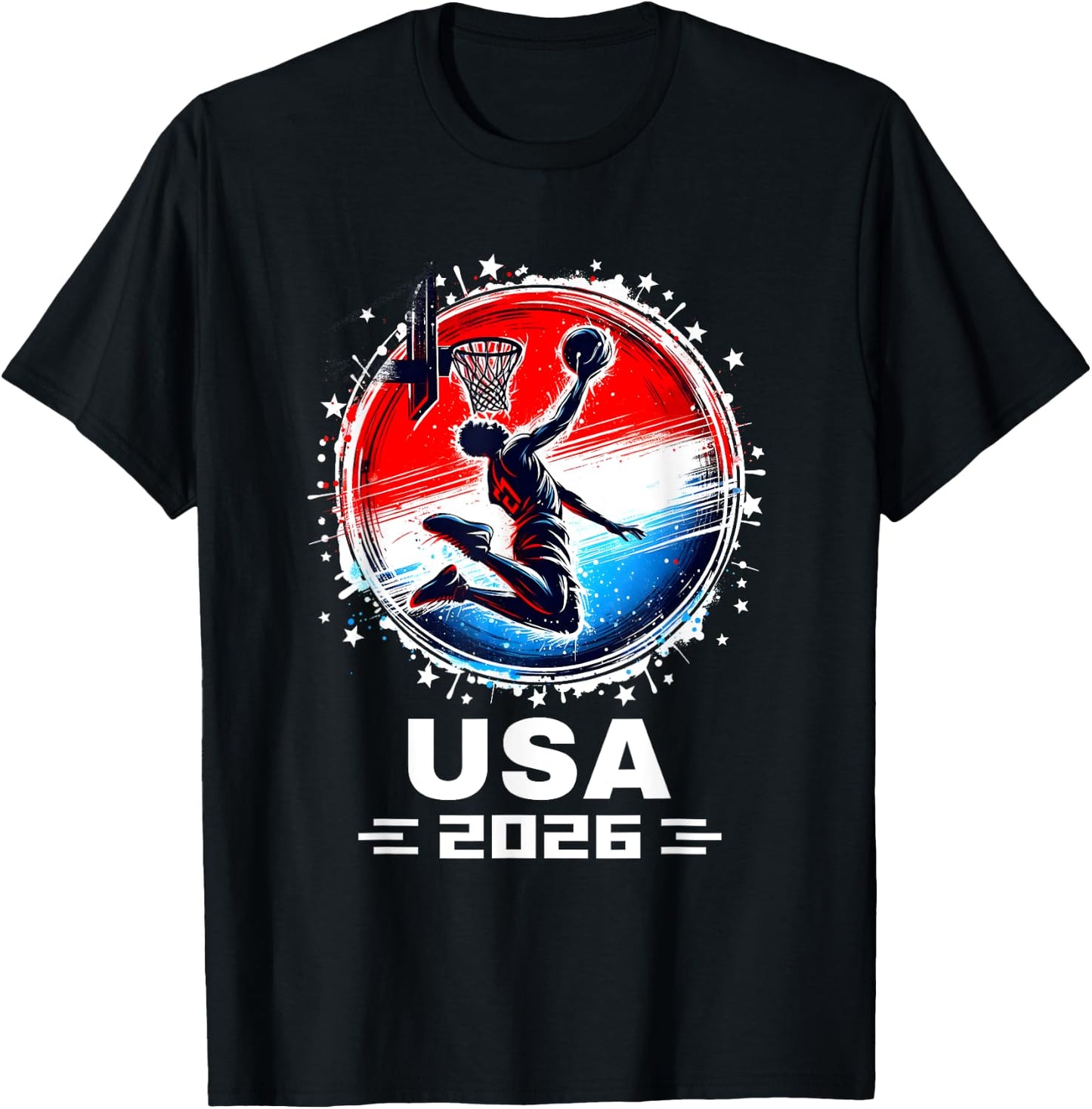 Basketball USA Go USA Team USA Flag 2026 Basketball T-Shirt - T-Shirt | Black