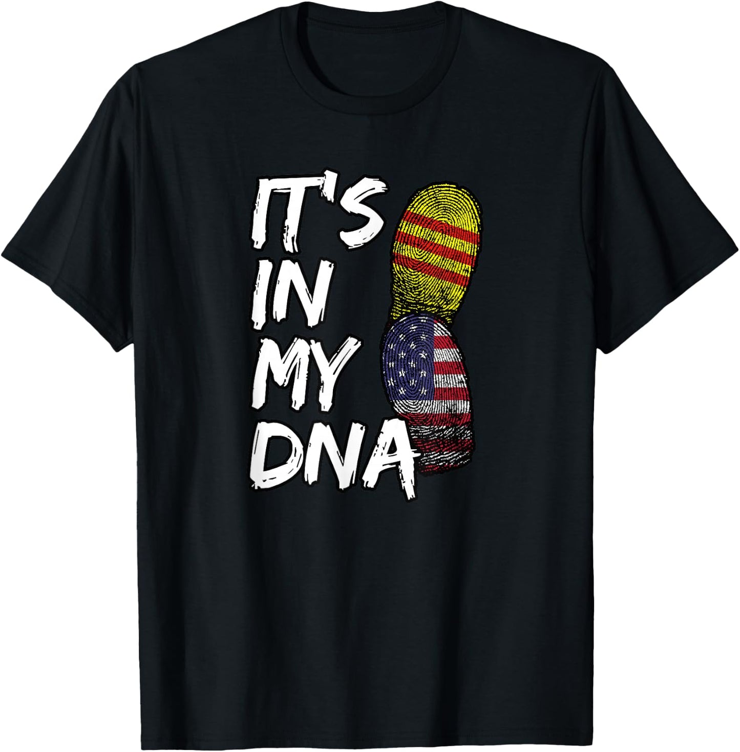South Vietnam Vietnamese America American USA My DNA Flag T-Shirt - T-Shirt | Black