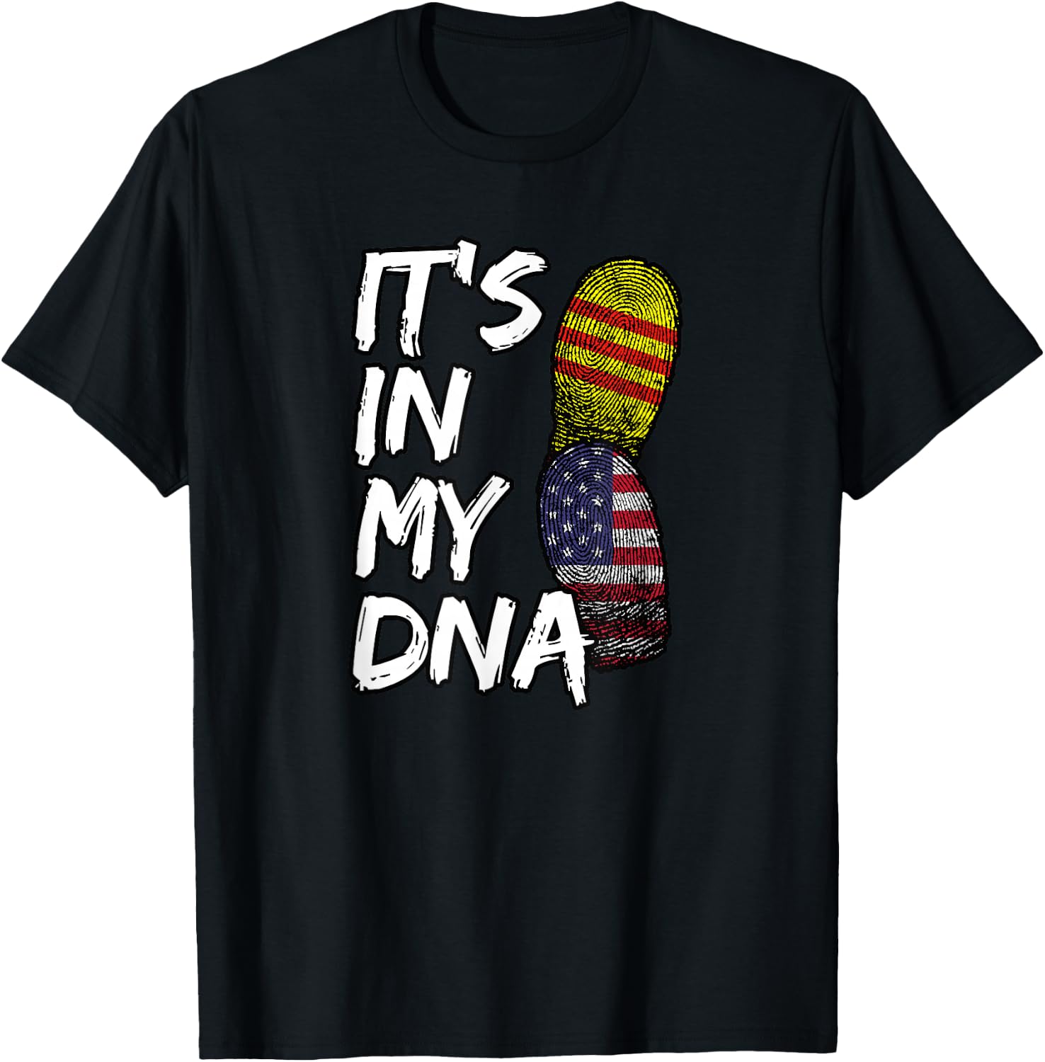 South Vietnam Vietnamese America American USA My DNA Flag T-Shirt - T-Shirt | Black