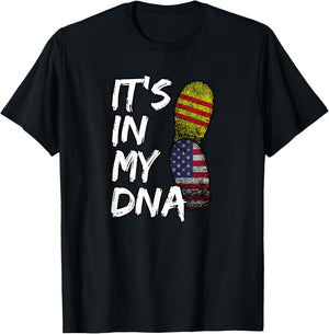 South Vietnam Vietnamese America American USA My DNA Flag T-Shirt - T-Shirt | Black