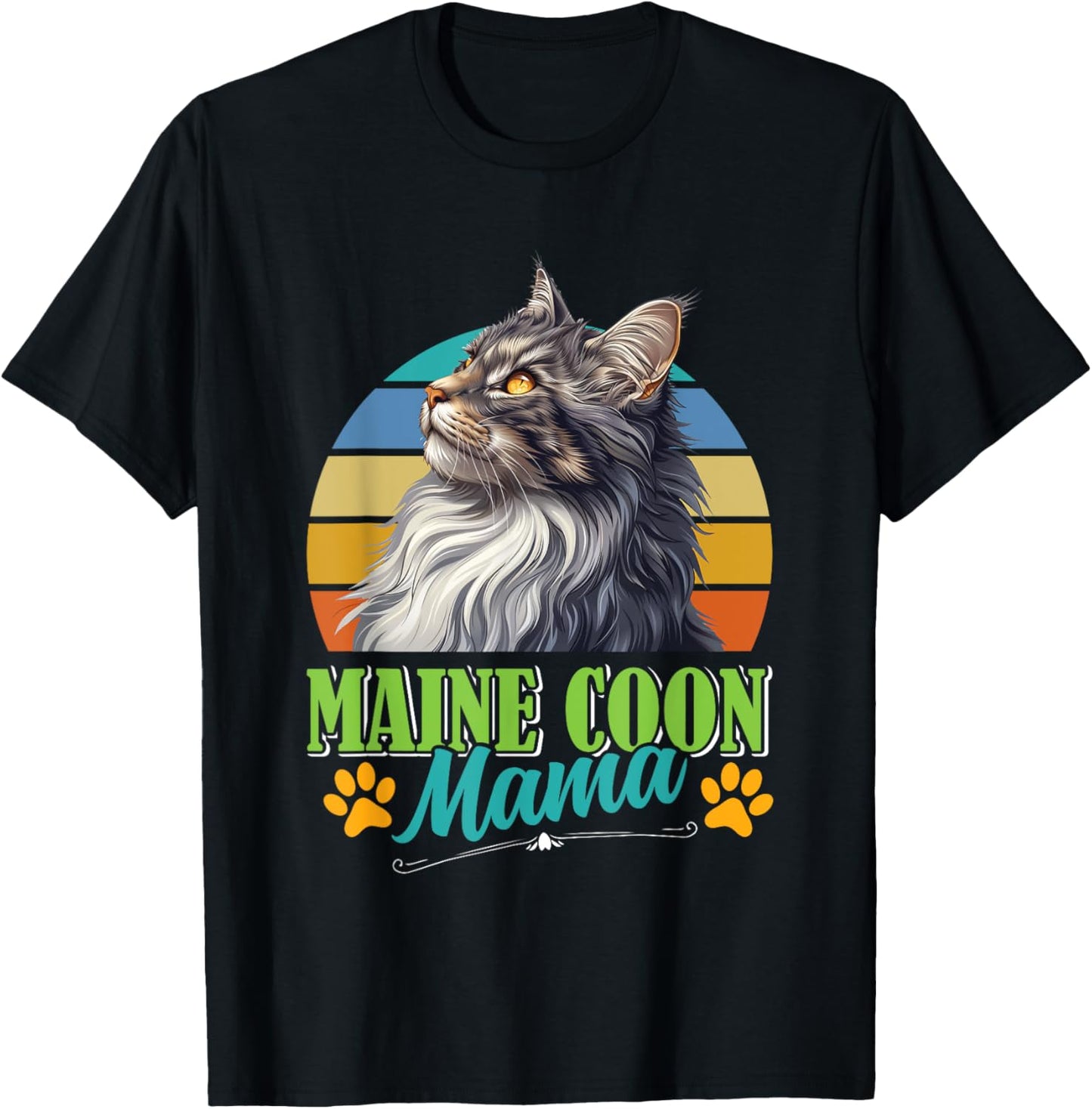 MAINE COON MAMA Maine Coon Mummy Cat Mummy Vintage Women T-Shirt - T-Shirt | Black