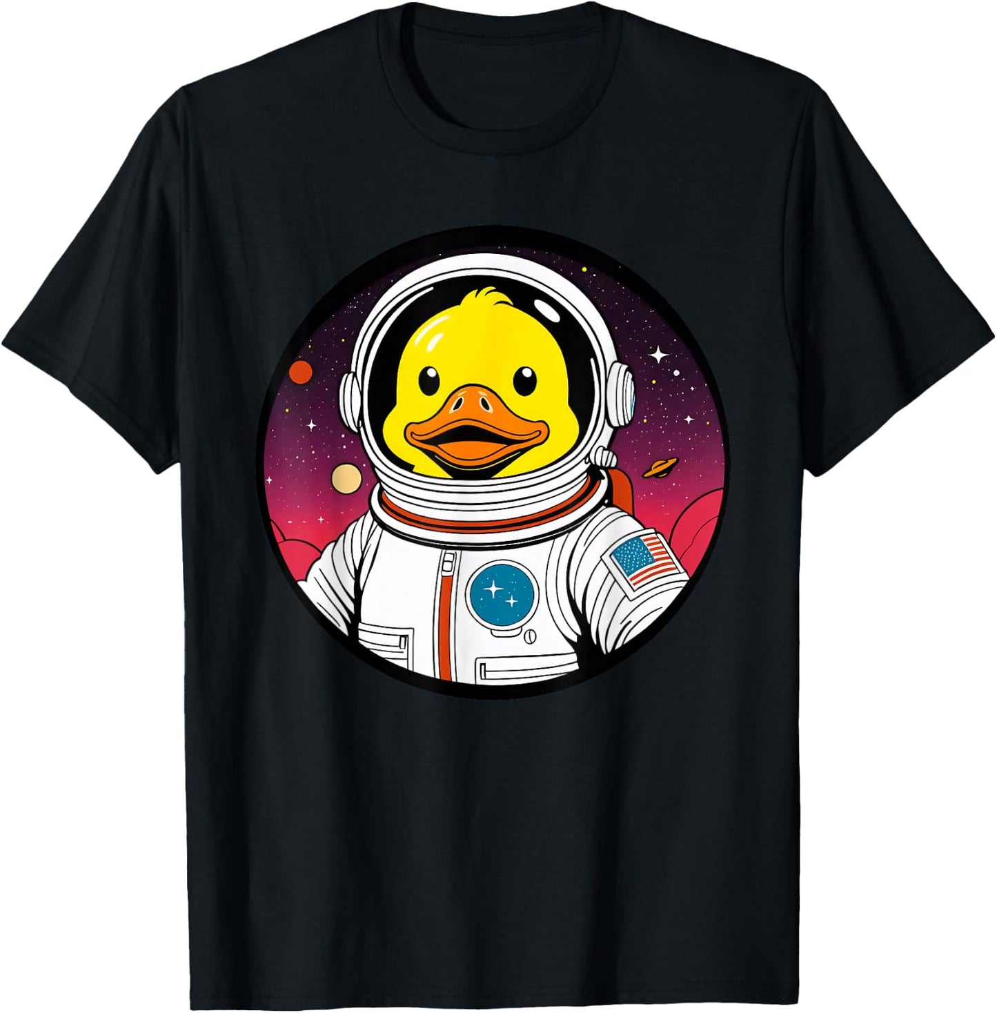 Cute Rubber Duck Space Astronaut Duck Lovers Men Women Kids T-Shirt - T-Shirt | Black