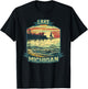 Lake Michigan USA Unsalted Shark Free Vintage Outdoors Retro T-Shirt - T-Shirt | Black