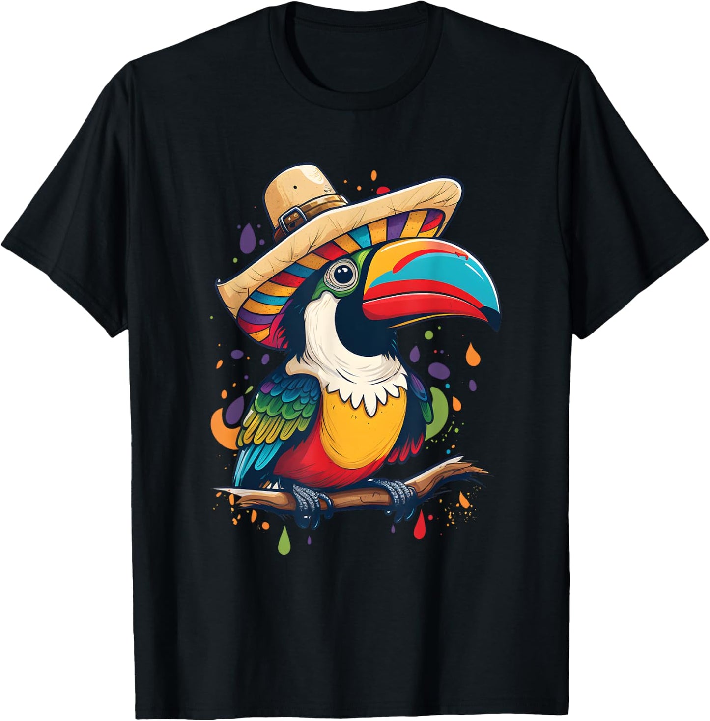 Cinco de Mayo Boys Mexican Sombrero Tucan T-Shirt - T-Shirt | Black