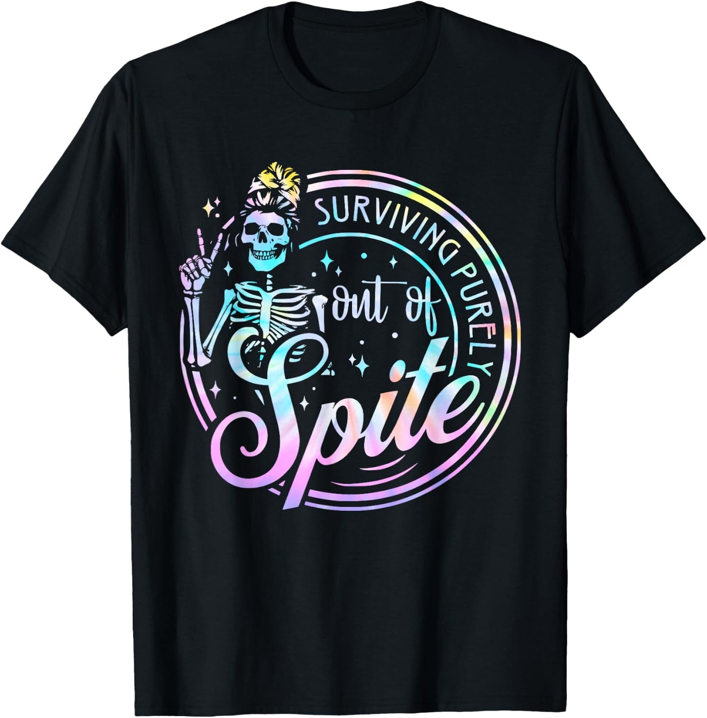 Tie Dye Skull Women T-Shirt - T-Shirt | Black