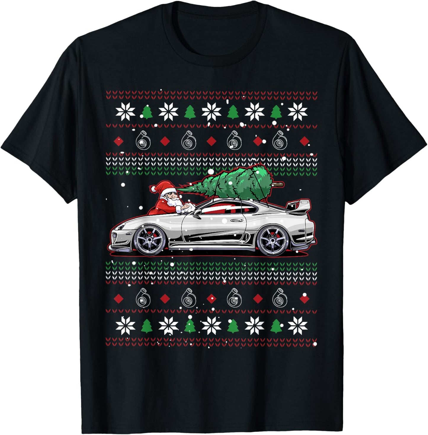 MK5 MK3 MK4 jzx100 Christmas Cars T-Shirt - T-Shirt | Black
