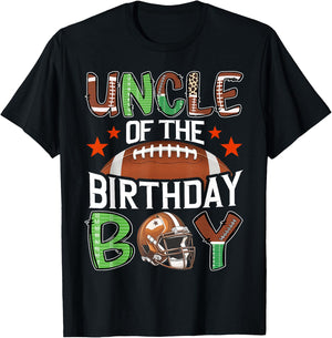 Uncle Of The Birthday Boy Game Day Football T-Shirt - T-Shirt | Black