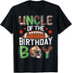 Uncle Of The Birthday Boy Game Day Football T-Shirt - T-Shirt | Black