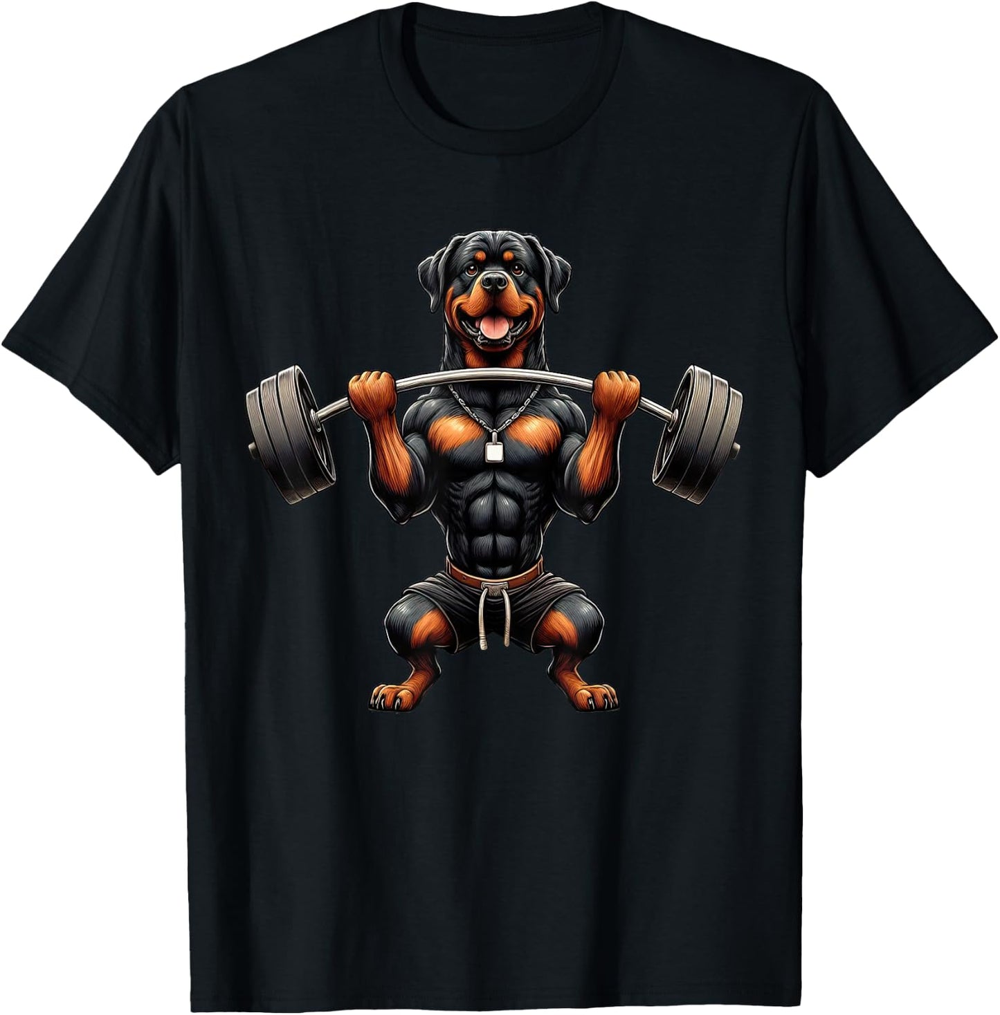 Rottweiler Dog Weightlifting Fitness Gym Training T-Shirt - T-Shirt | Black