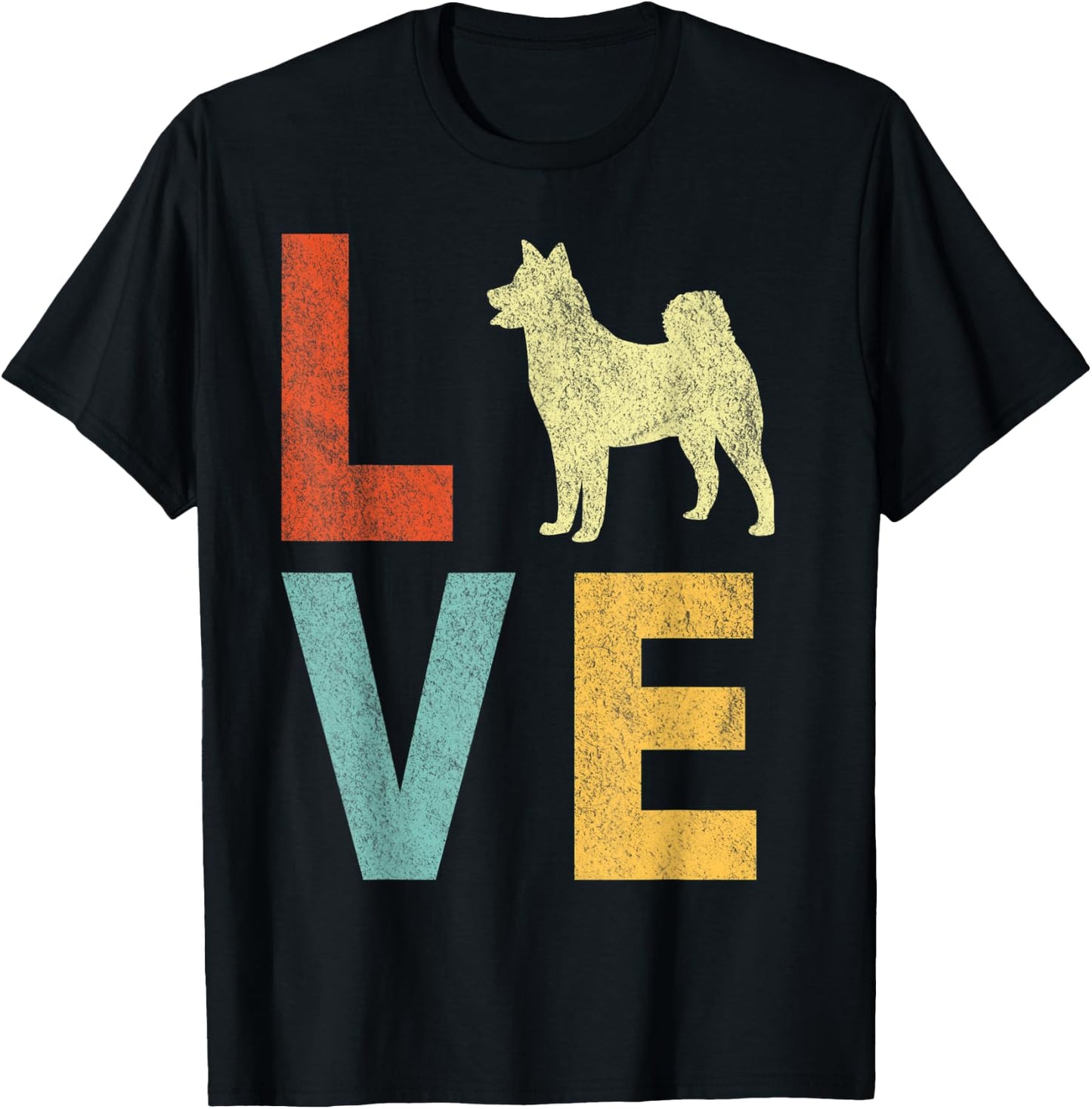 Love Huskies Husky Mom Husky Dad Retro Vintage Husky Dog T-Shirt - T-Shirt | Black