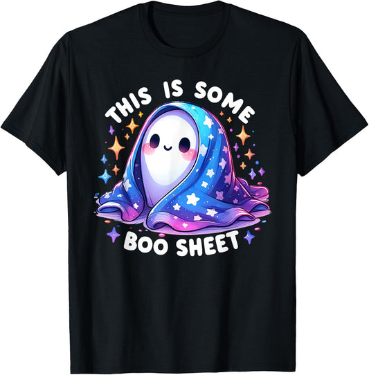 This Is Some Boo Sheet Funny Ghost Spooky Season Halloween T-Shirt - T-Shirt | Black