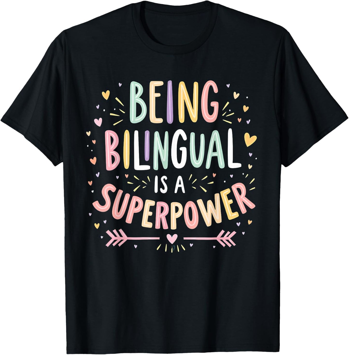 Being Bilingual Is A Superpower Back To School ESL Teacher T-Shirt - T-Shirt | Black