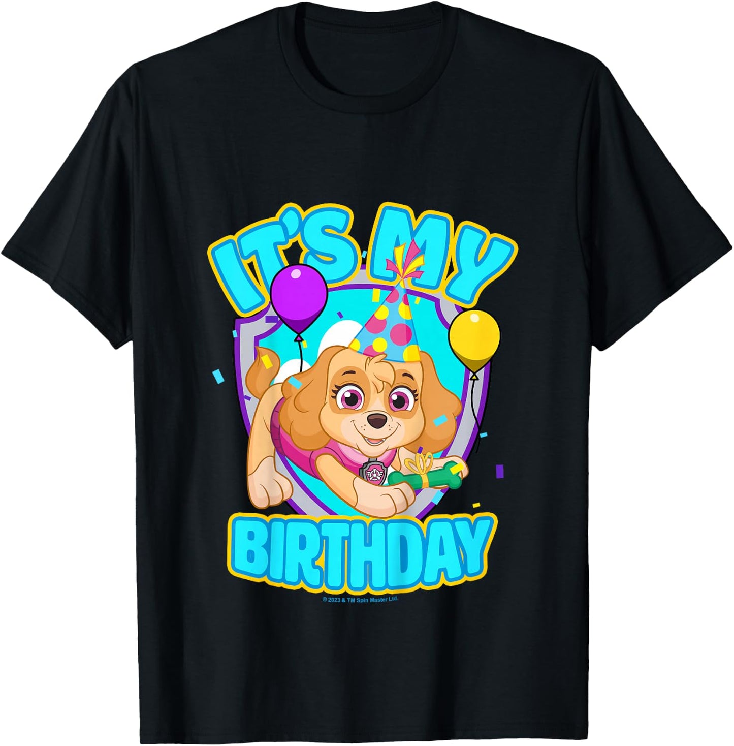 PAW Patrol Birthday It's My Birthday Cute Skye Logo T-Shirt - T-Shirt | Black