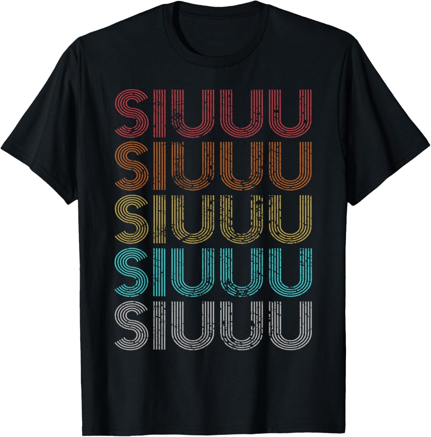 Retro Vintage Siuuu T-Shirt - T-Shirt | Black