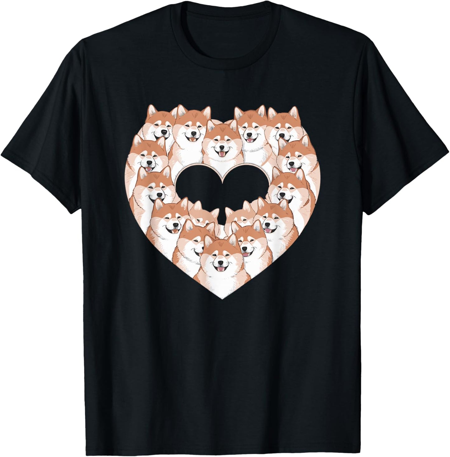 Heart Akita Inu Akitas T-Shirt - T-Shirt | Black