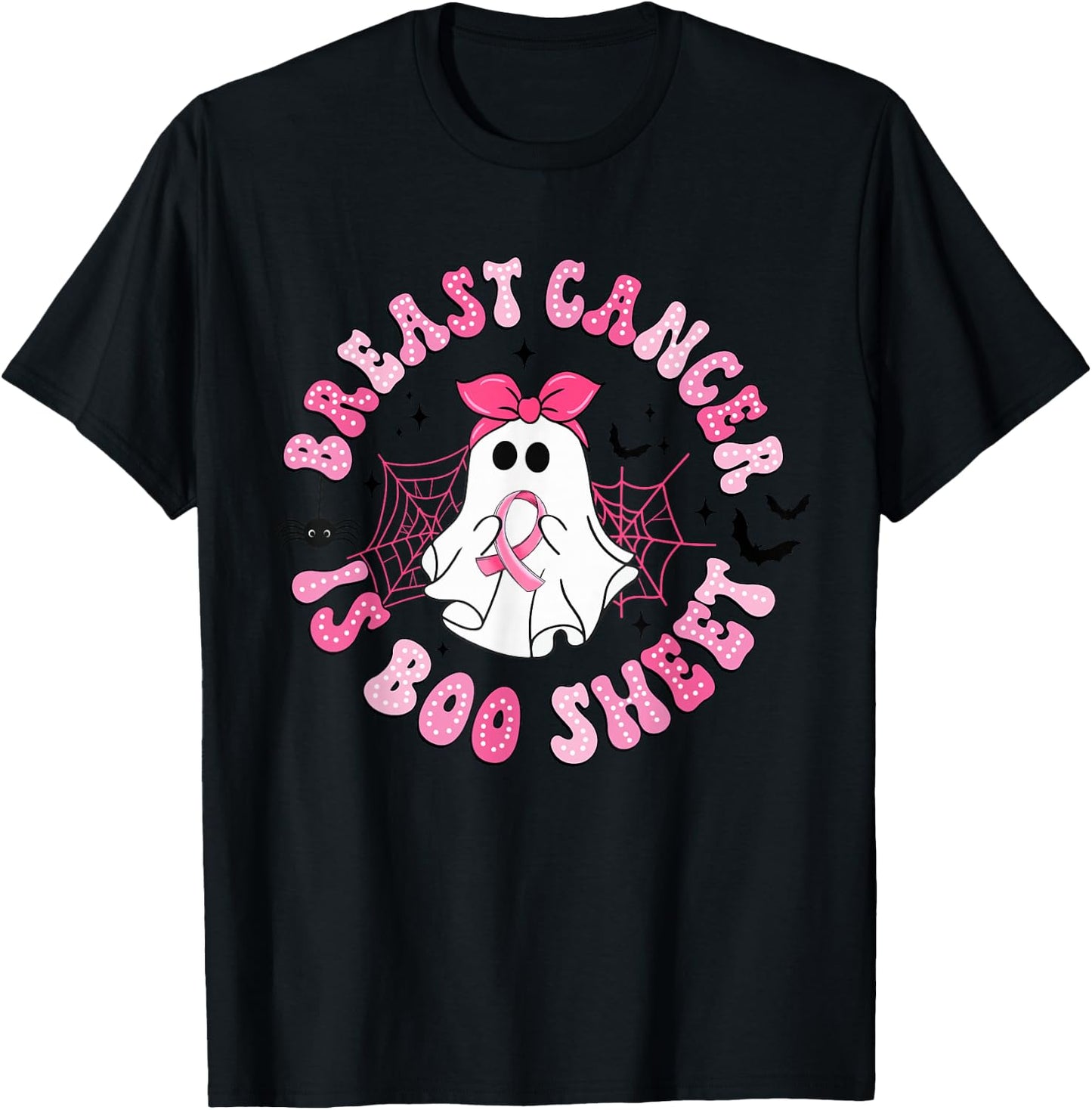 Breast Cancer Is Boo Sheet Boo Ghost Happy Halloween T-Shirt - T-Shirt | Black