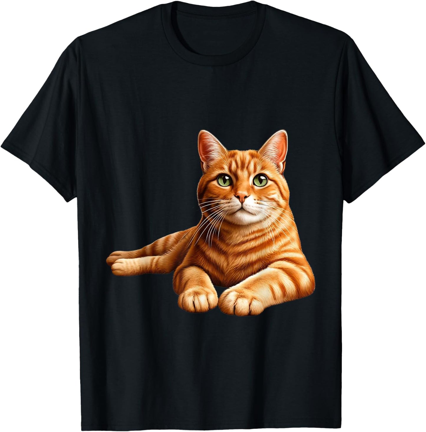 Realistic Orange Tabby Cat Cute Pet Portrait Women Kids T-Shirt - T-Shirt | Black
