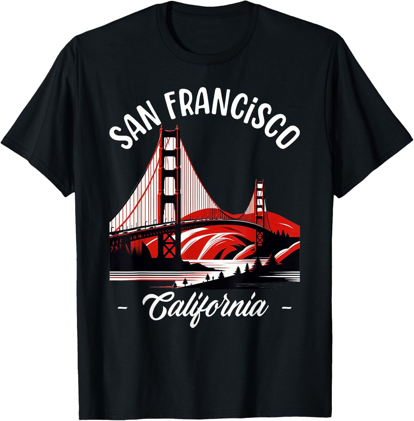Golden Gate Bridge San Francisco California USA Golden Gate T-Shirt - T-Shirt | Black
