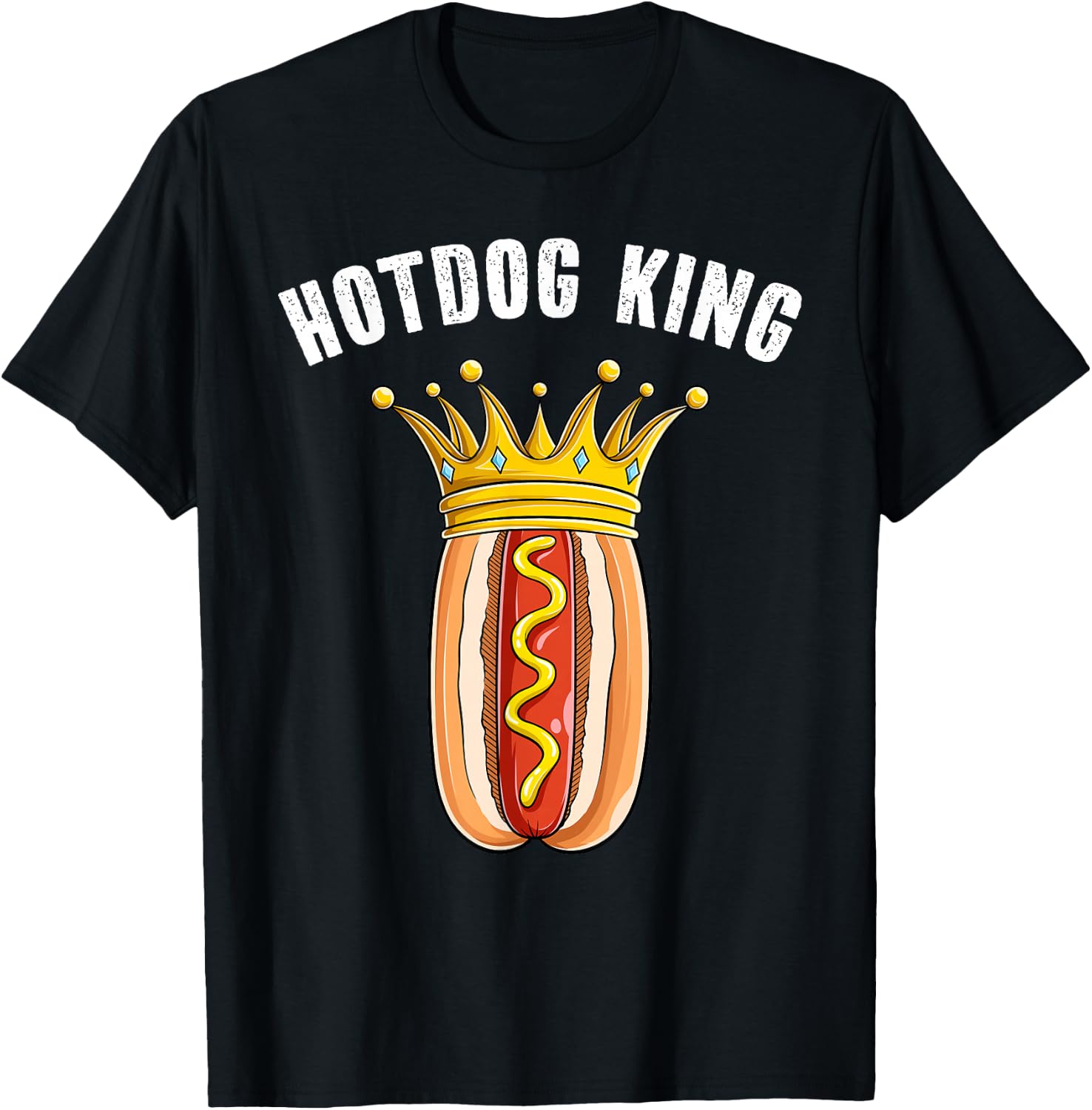 Hotdog King Cool Sausage Hot dog Food Lover Men Boys T-Shirt - T-Shirt | Black