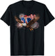Patriotic Trump Riding Bald Eagle American Pride July 4th T-Shirt - T-Shirt | Black