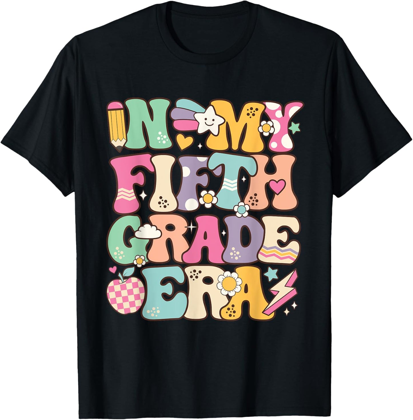 In My Fifth Grade Era Girl Back To School 5th Grade Teacher T-Shirt - T-Shirt | Black