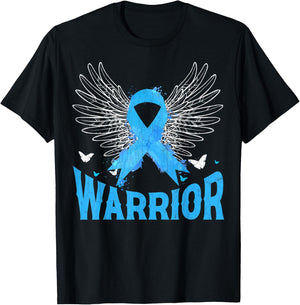 Warrior USA Flag Prostate Cancer Awareness Blue Graphic T-Shirt - T-Shirt | Black