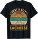 Just A Boy Who Loves Lacrosse Player Lax Lovers Boy Lacrosse T-Shirt - T-Shirt | Black