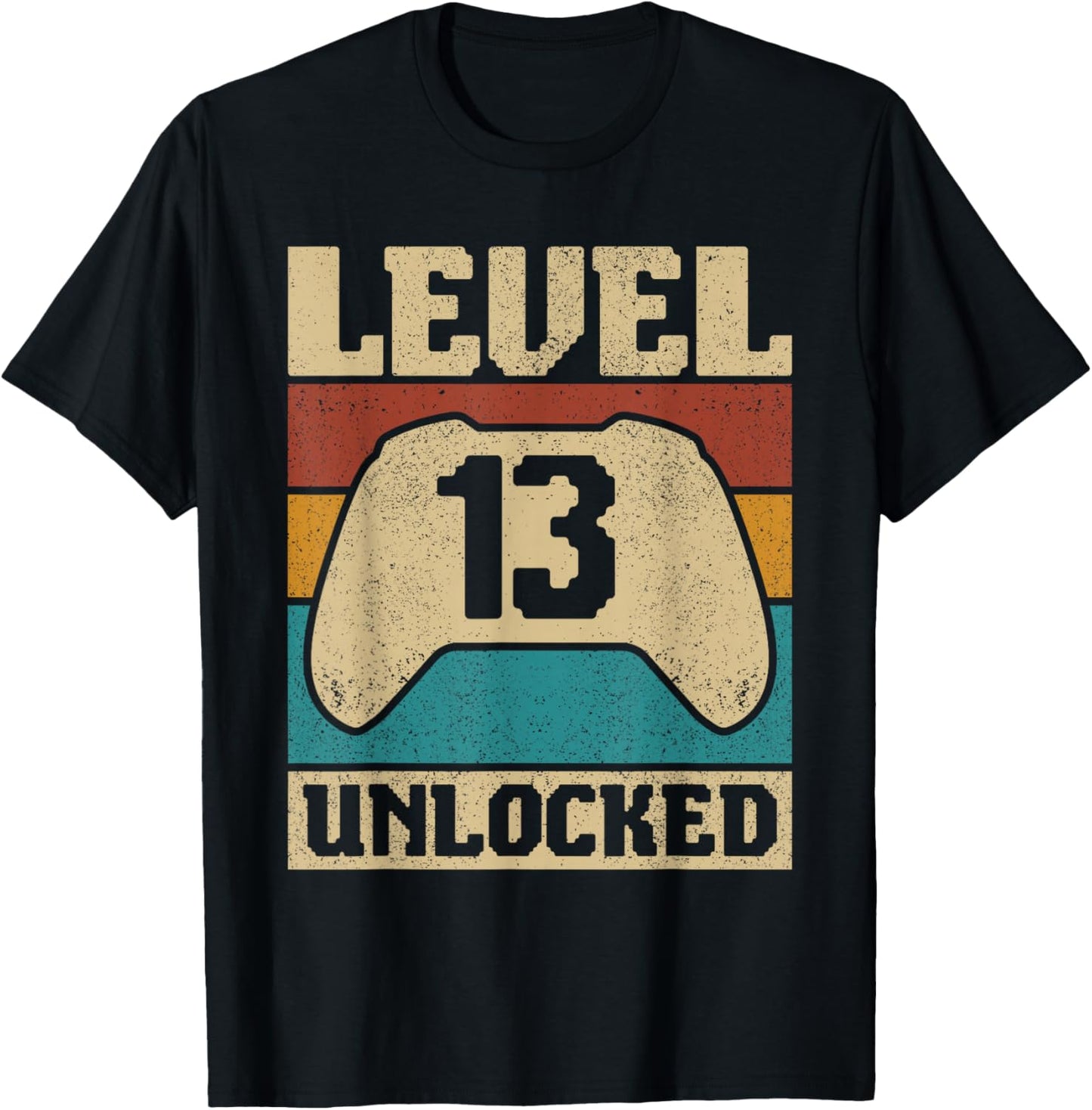 Level 13 Unlocked 13 Year Old Girl Boy Outfit 13th Birthday T-Shirt - T-Shirt | Black