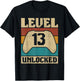 Level 13 Unlocked 13 Year Old Girl Boy Outfit 13th Birthday T-Shirt - T-Shirt | Black