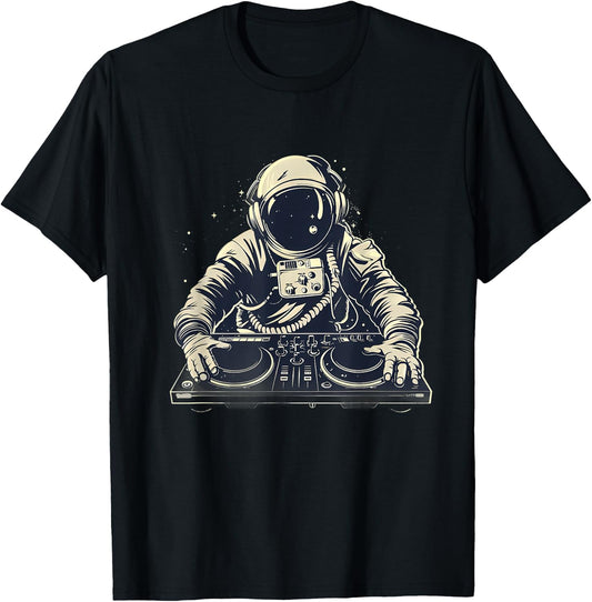 Astronaut DJ Dance Music House Techno Turntable DJ Astronaut T-Shirt - T-Shirt | Black