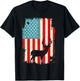Patriotic Deer Hunting Whitetail Buck USA Flag 4th Of July Men T-Shirt - T-Shirt | Black