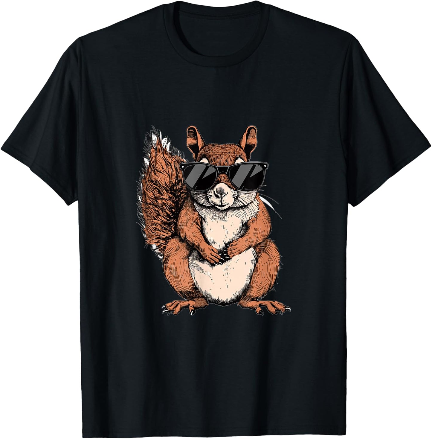 Squirrel Animal Lover Graphic T-Shirt - T-Shirt | Black