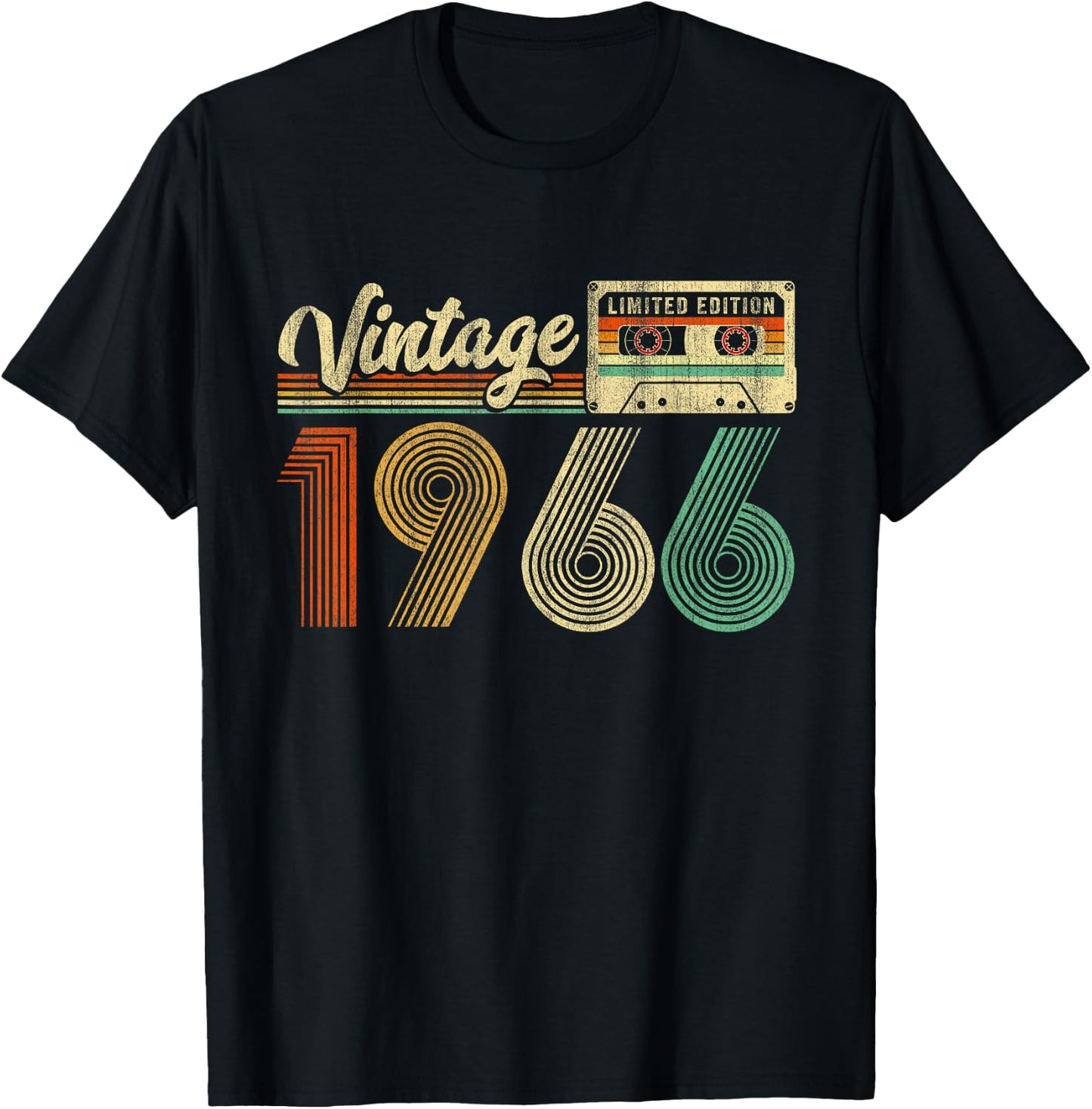 60 Years Old Vintage 1966 Cassette Tape 60th Birthday Retro T-Shirt - T-Shirt | Black