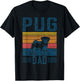 Dog | Pug Papa - Vintage Pug Dad T-Shirt - T-Shirt | Black