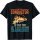 Funny Train Conductor Art Women Railway Train Lover T-Shirt - T-Shirt | Black