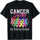 Cancer Sucks In Every Color Fighter Breast Cancer Awareness T-Shirt - T-Shirt | Black
