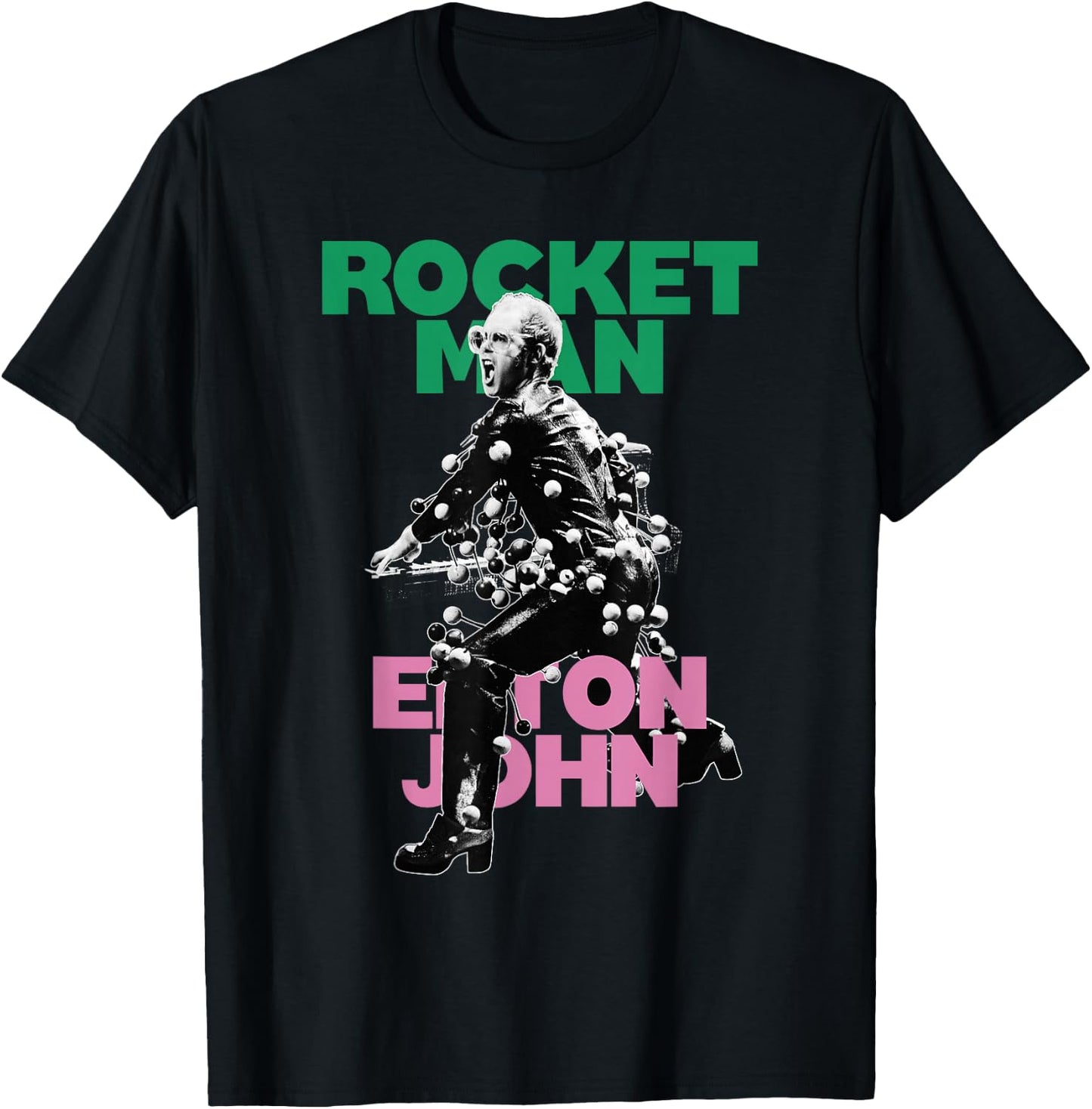 Official Elton John X Rocketman Black T-Shirt - T-Shirt | Black