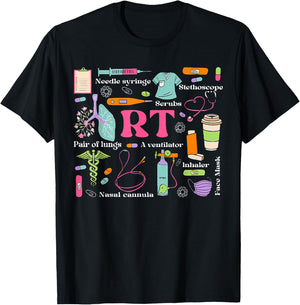Respiratory Therapist Funny RT Care Respiratory Therapy T-Shirt - T-Shirt | Black
